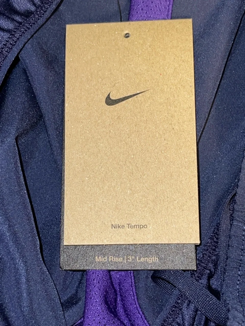 Nike Navy and Purple‎ Women's Running Shorts